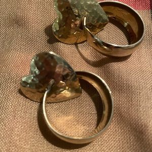 Gold colour heart earrings